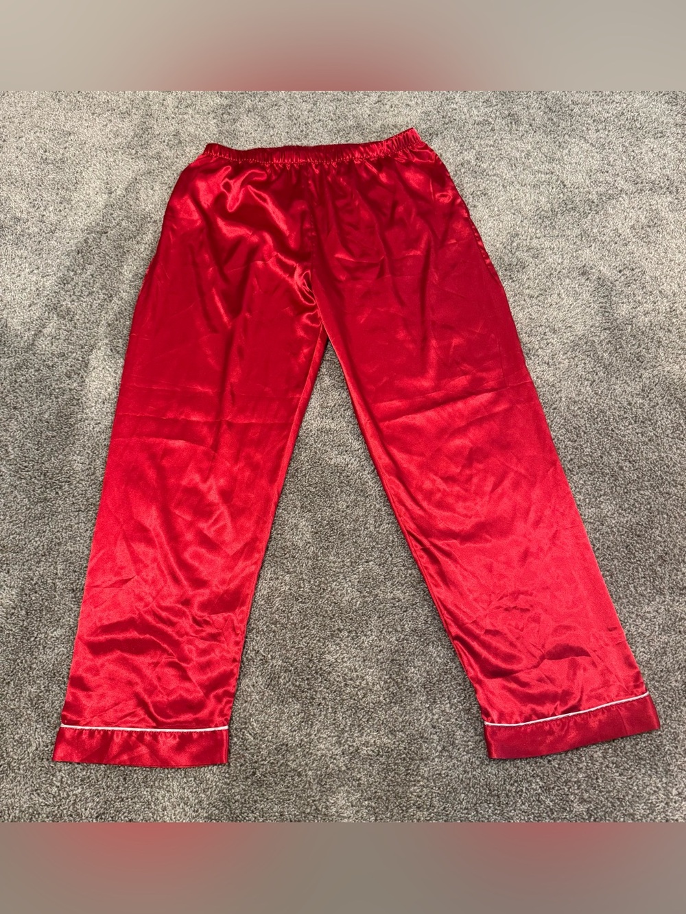 Red Satin Pajama Bottoms